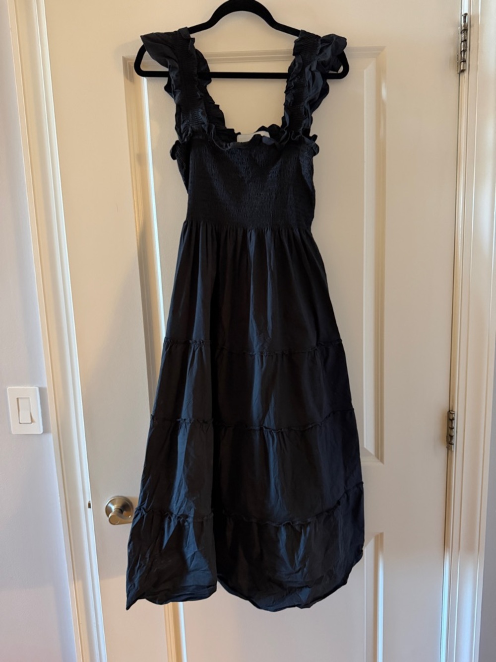 Hill House Home Ellie Nap Dress Black Poplin w/ Pockets Size M